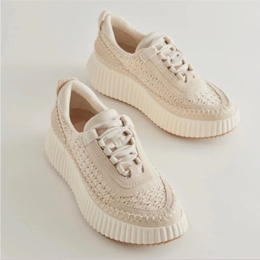 Dolce Vita Cream Textured Sneakers